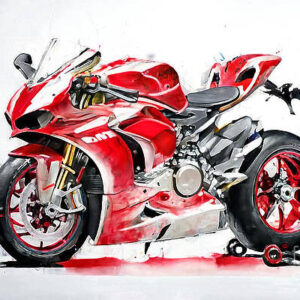 Ducati Hand V4 Panigale painted textured Art