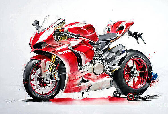 Ducati Hand V4 Panigale painted textured Art